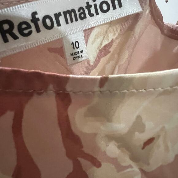 Reformation Women's Casette Silk Dress Bellini Size 10 NWT - Picture 8 of 11